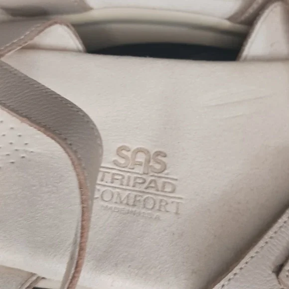 SAS Duo Quarter Strap Sandals Womens 6.5 Beige Comfort Leather Walking Shoes USA - Picture 7 of 8